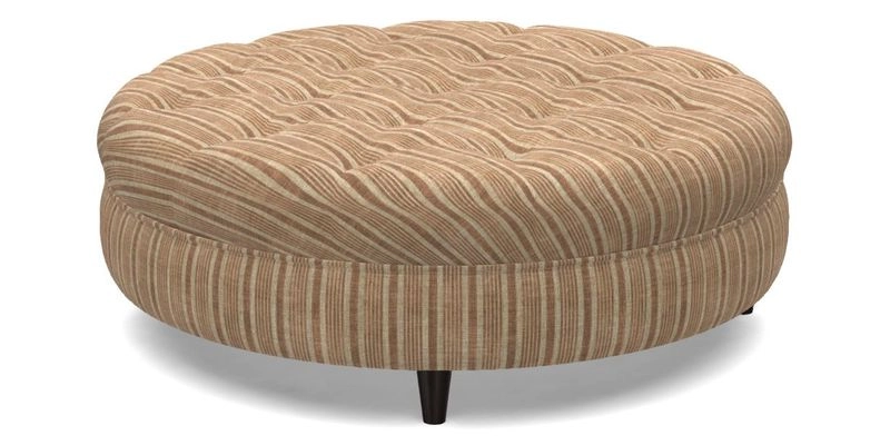 Helmsley Round Footstool in Linwood Omega Velvet Navy