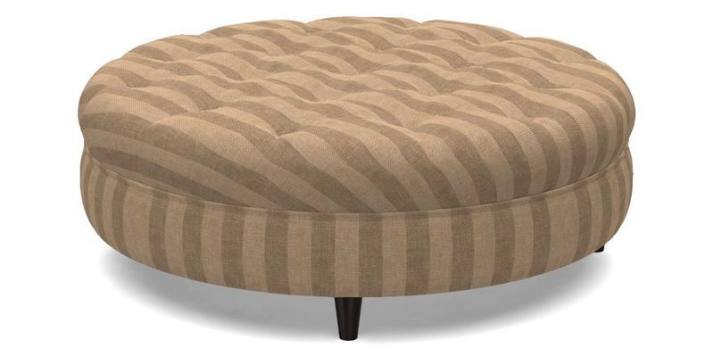 Helmsley Round Footstool in Linwood Omega Velvet Navy