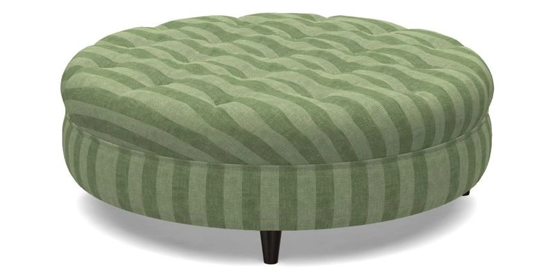 Helmsley Round Footstool in Linwood Omega Velvet Navy