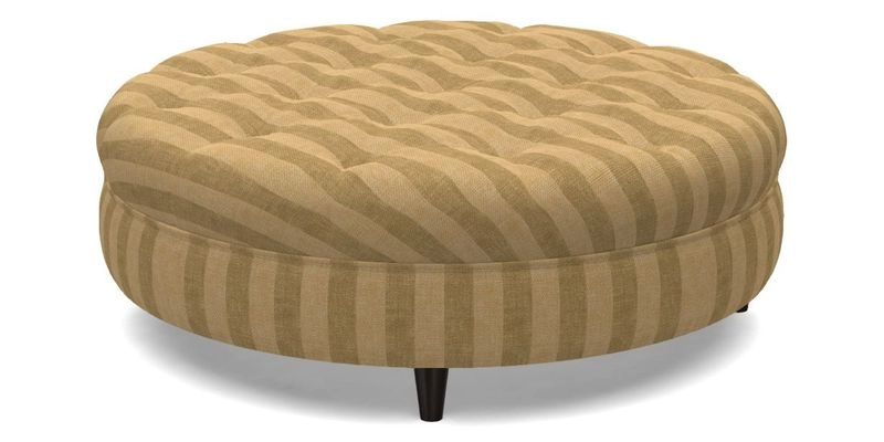 Helmsley Round Footstool in Linwood Omega Velvet Navy