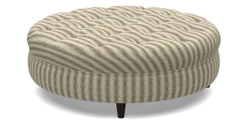 Helmsley Round Footstool in Linwood Omega Velvet Navy