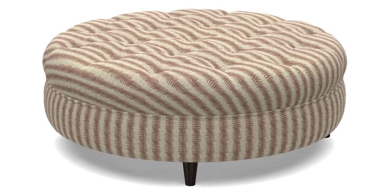 Helmsley Round Footstool in Linwood Omega Velvet Navy