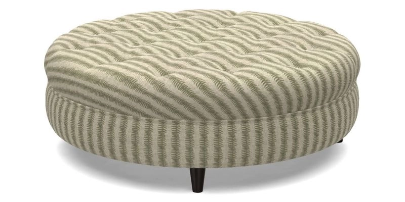 Helmsley Round Footstool in Linwood Omega Velvet Navy