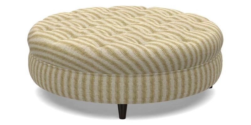Helmsley Round Footstool in Linwood Omega Velvet Navy