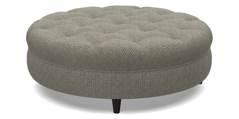 Helmsley Round Footstool in Linwood Omega Velvet Navy