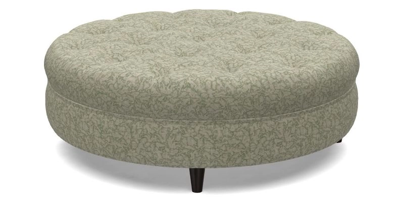 Helmsley Round Footstool in Linwood Omega Velvet Navy