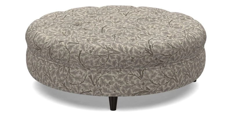 Helmsley Round Footstool in Linwood Omega Velvet Navy