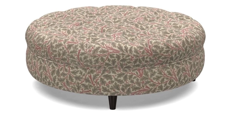 Helmsley Round Footstool in Linwood Omega Velvet Navy