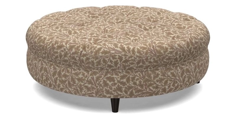 Helmsley Round Footstool in Linwood Omega Velvet Navy