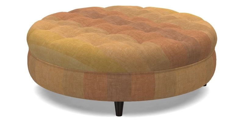 Helmsley Round Footstool in Linwood Omega Velvet Navy