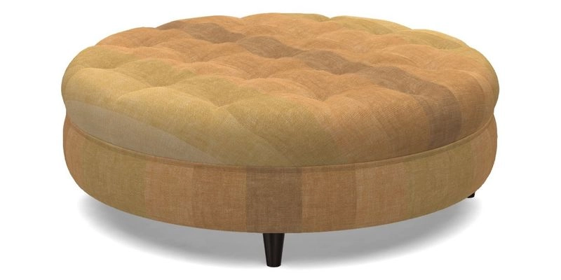 Helmsley Round Footstool in Linwood Omega Velvet Navy