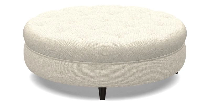 Helmsley Round Footstool in Linwood Omega Velvet Navy