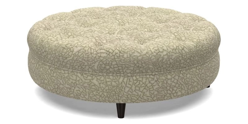 Helmsley Round Footstool in Linwood Omega Velvet Navy