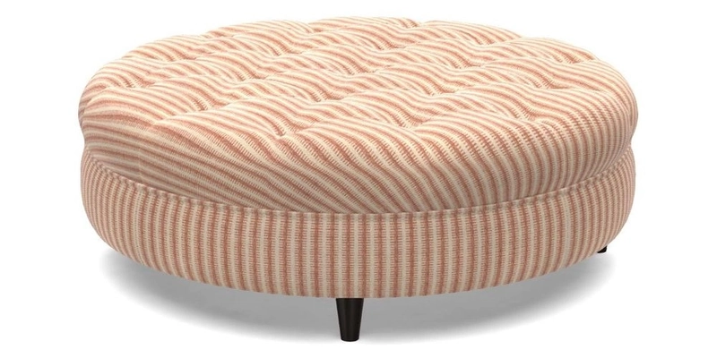 Helmsley Round Footstool in Linwood Omega Velvet Navy