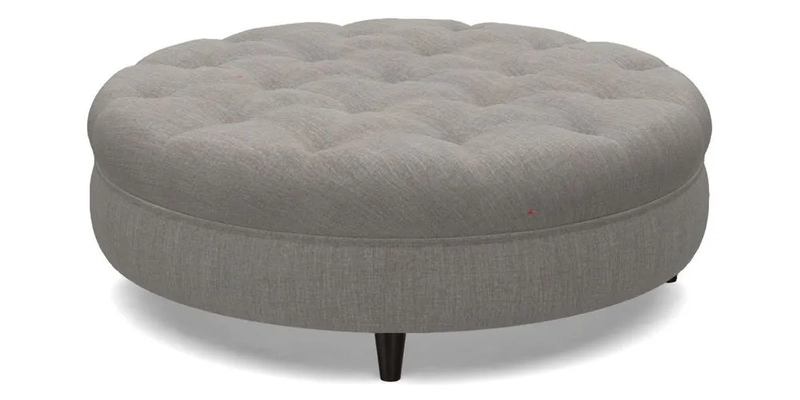 Helmsley Round Footstool in Linwood Omega Velvet Navy