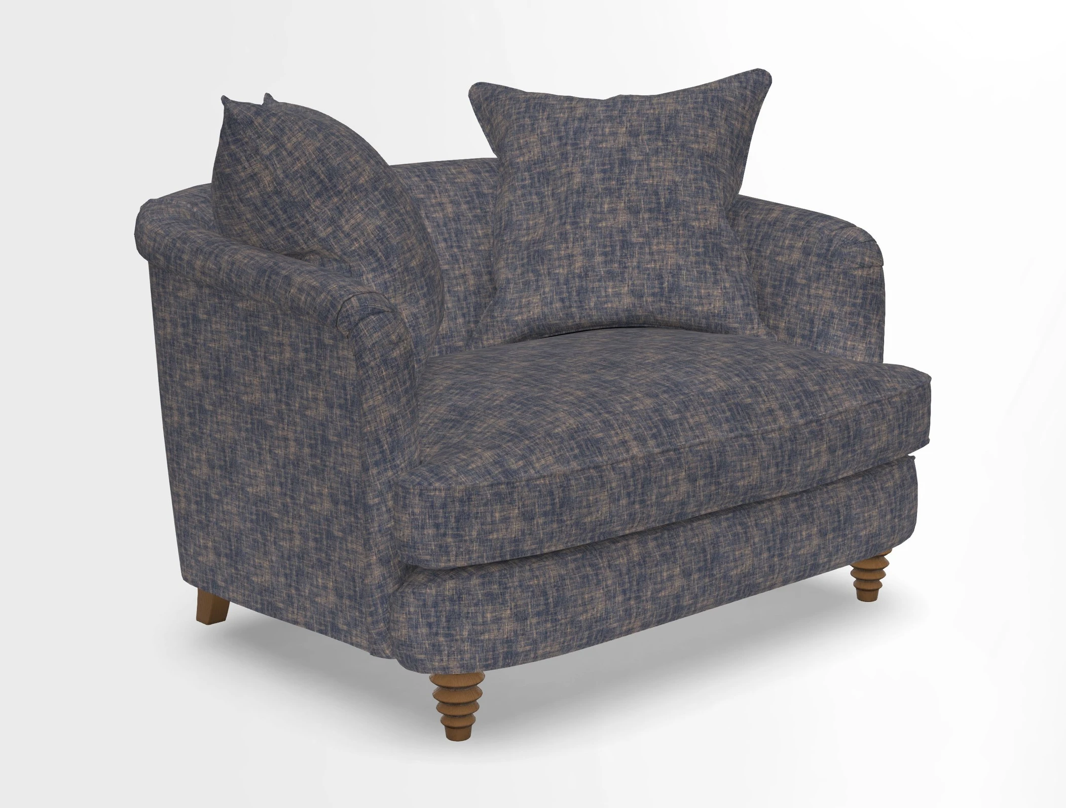 Helmsley Snuggler in V&A Threads of India Opulent Velvets Forest Creatures Hunter piping in Swiss Velvet Olive and scatter in Stockport Stripe Flame