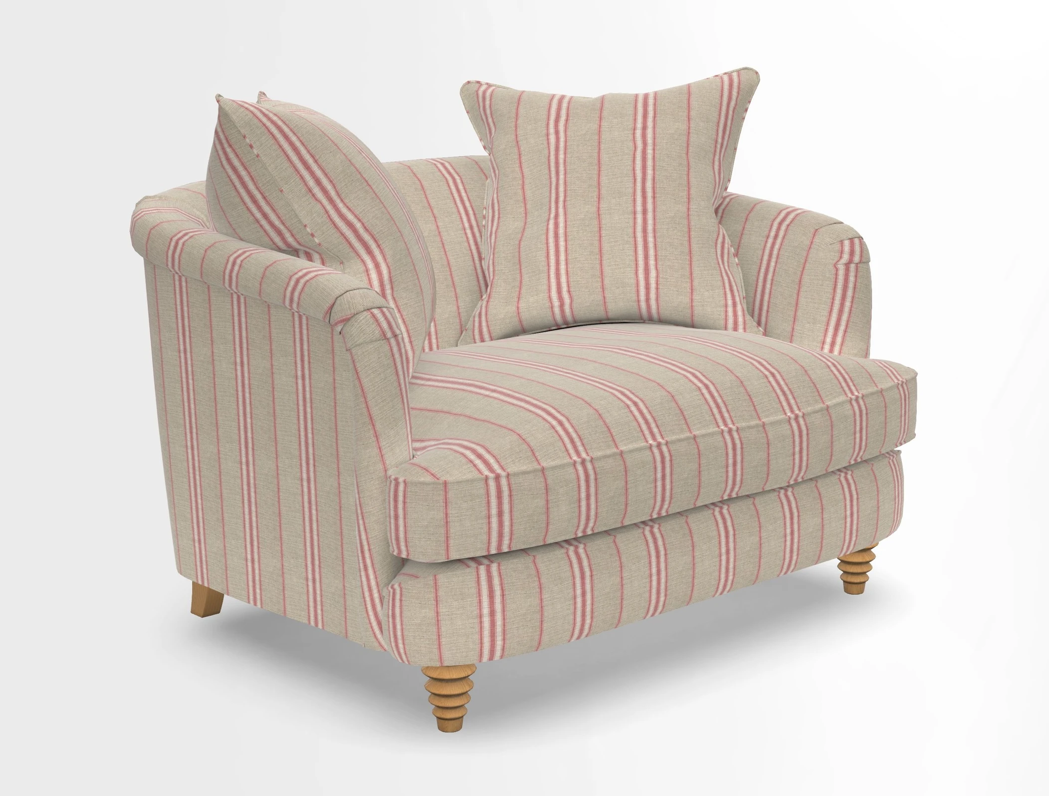 Helmsley Snuggler in V&A Threads of India Opulent Velvets Forest Creatures Hunter piping in Swiss Velvet Olive and scatter in Stockport Stripe Flame