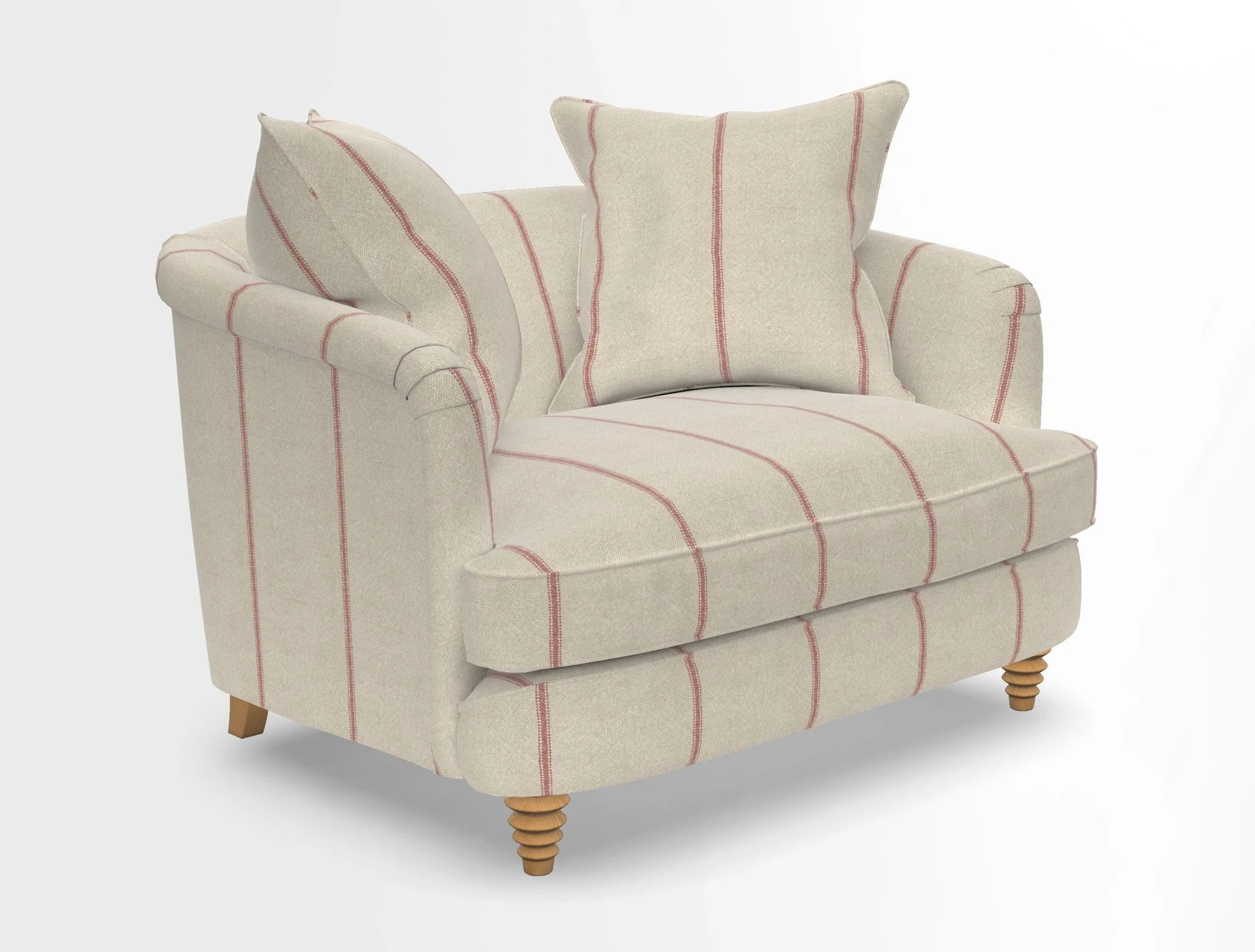 Helmsley Snuggler in V&A Threads of India Opulent Velvets Forest Creatures Hunter piping in Swiss Velvet Olive and scatter in Stockport Stripe Flame