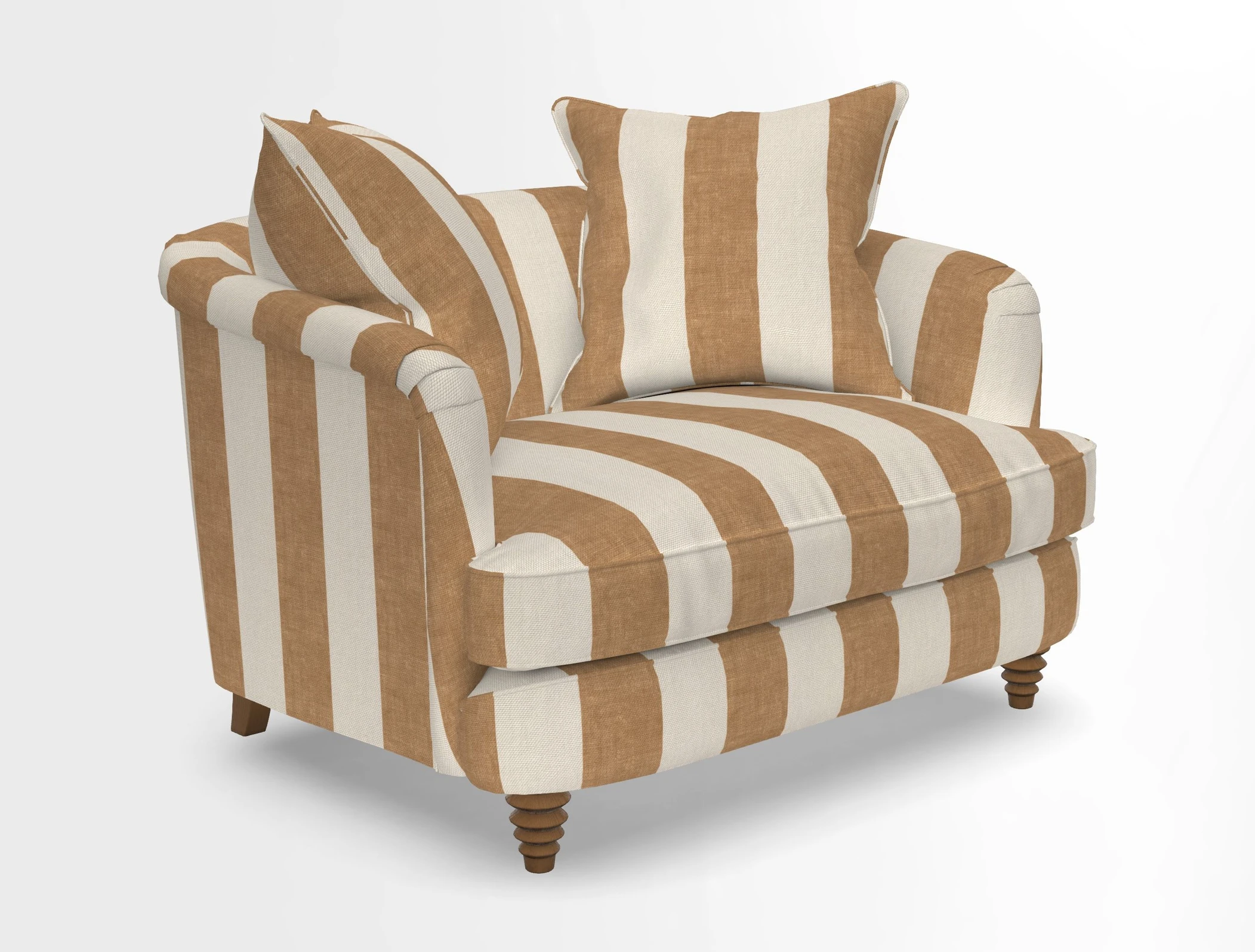 Helmsley Snuggler in V&A Threads of India Opulent Velvets Forest Creatures Hunter piping in Swiss Velvet Olive and scatter in Stockport Stripe Flame