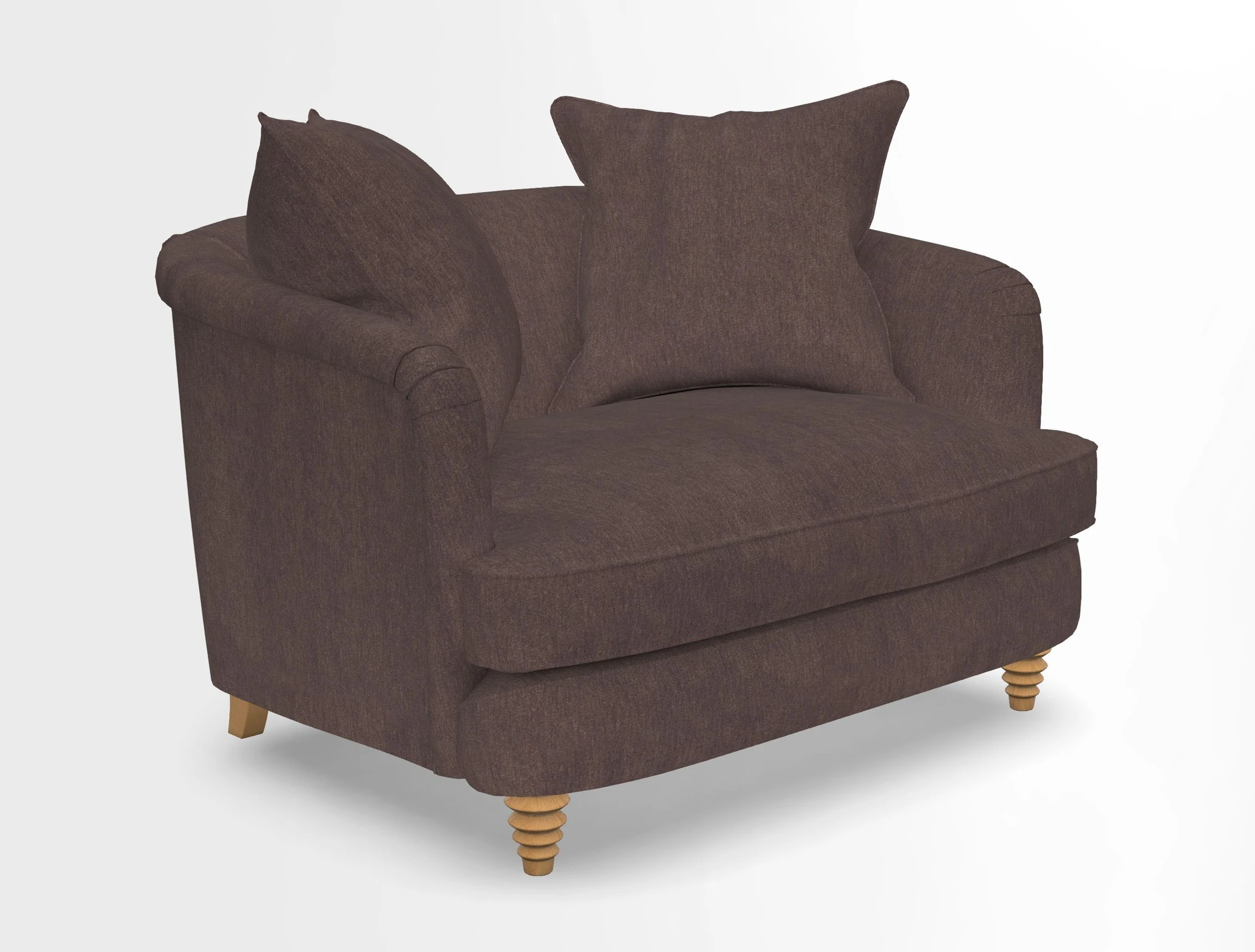 Helmsley Snuggler in V&A Threads of India Opulent Velvets Forest Creatures Hunter piping in Swiss Velvet Olive and scatter in Stockport Stripe Flame