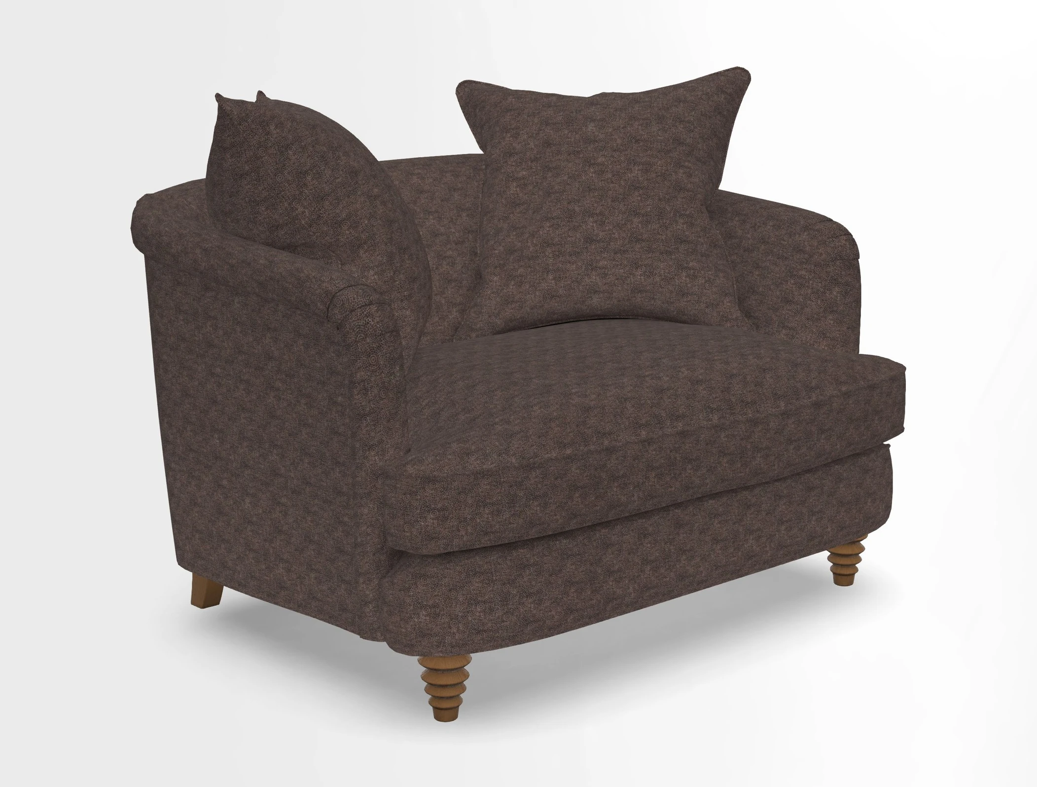 Helmsley Snuggler in V&A Threads of India Opulent Velvets Forest Creatures Hunter piping in Swiss Velvet Olive and scatter in Stockport Stripe Flame