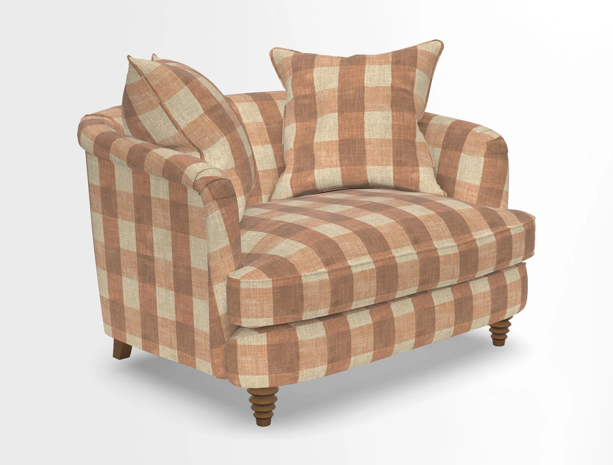 Helmsley Snuggler in V&A Threads of India Opulent Velvets Forest Creatures Hunter piping in Swiss Velvet Olive and scatter in Stockport Stripe Flame