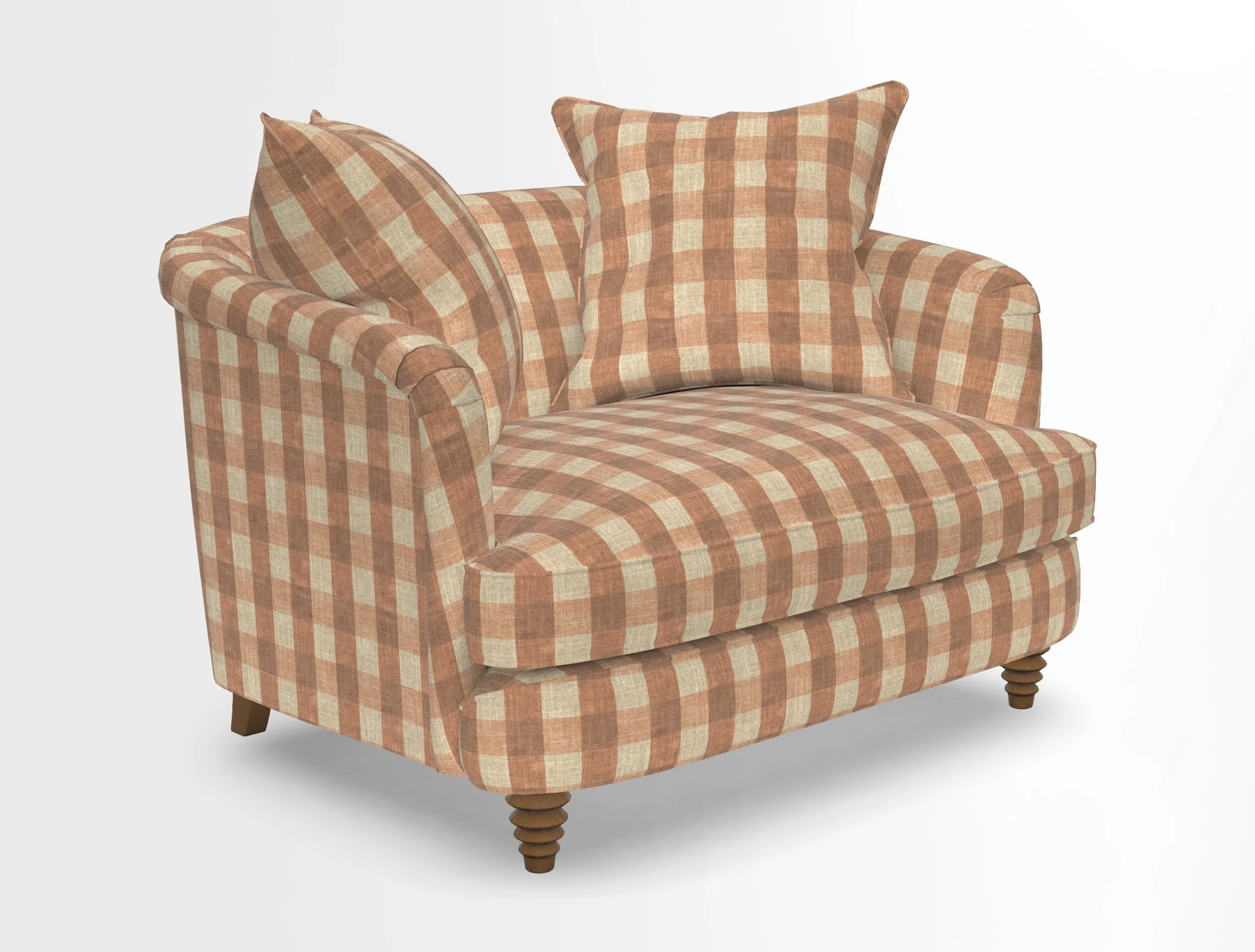 Helmsley Snuggler in V&A Threads of India Opulent Velvets Forest Creatures Hunter piping in Swiss Velvet Olive and scatter in Stockport Stripe Flame
