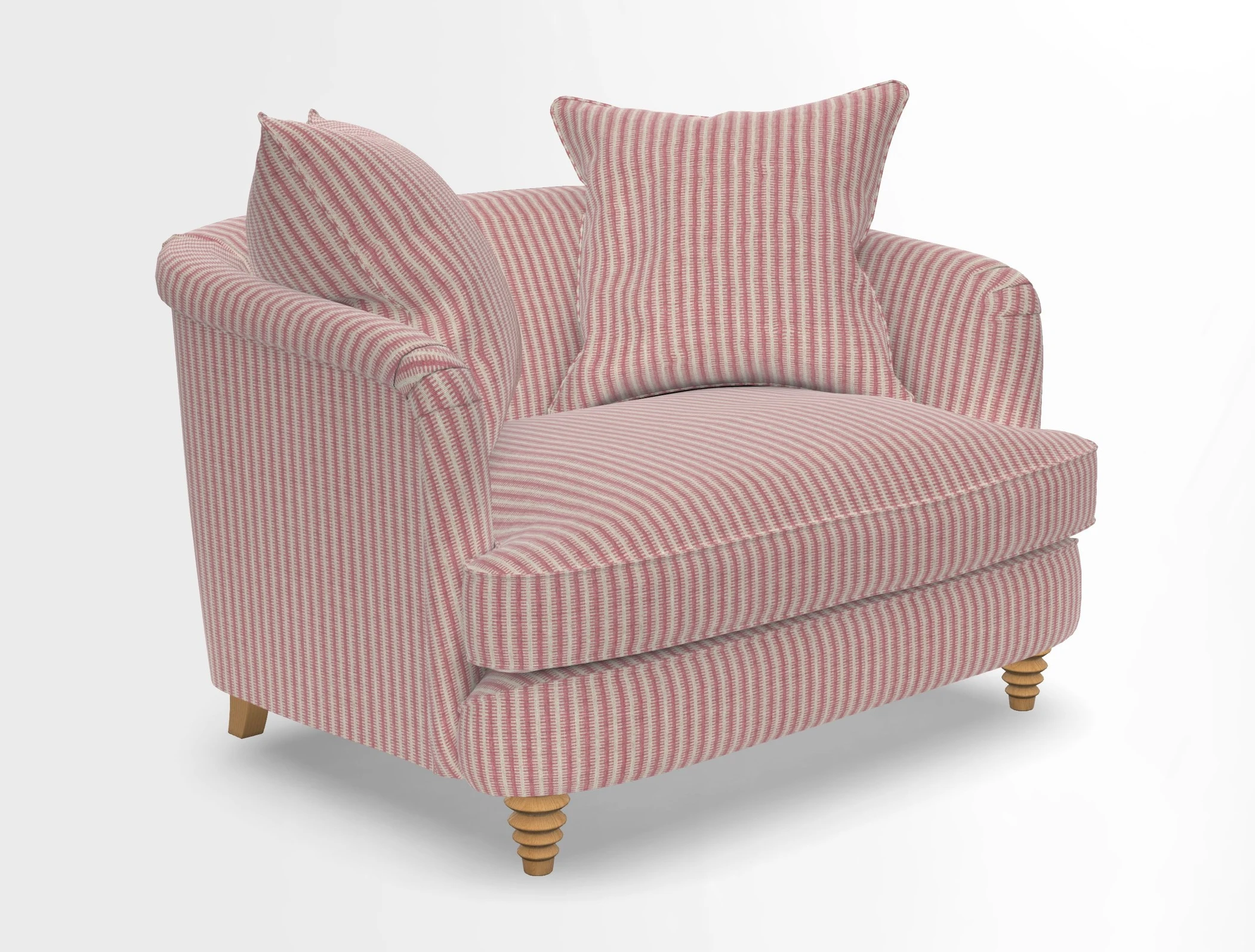 Helmsley Snuggler in V&A Threads of India Opulent Velvets Forest Creatures Hunter piping in Swiss Velvet Olive and scatter in Stockport Stripe Flame