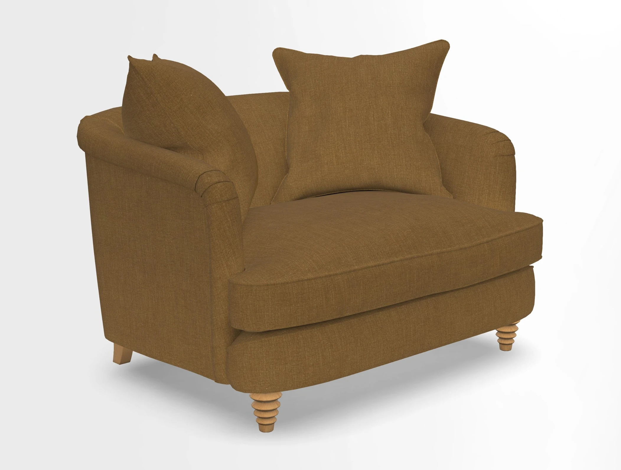 Helmsley Snuggler in V&A Threads of India Opulent Velvets Forest Creatures Hunter piping in Swiss Velvet Olive and scatter in Stockport Stripe Flame