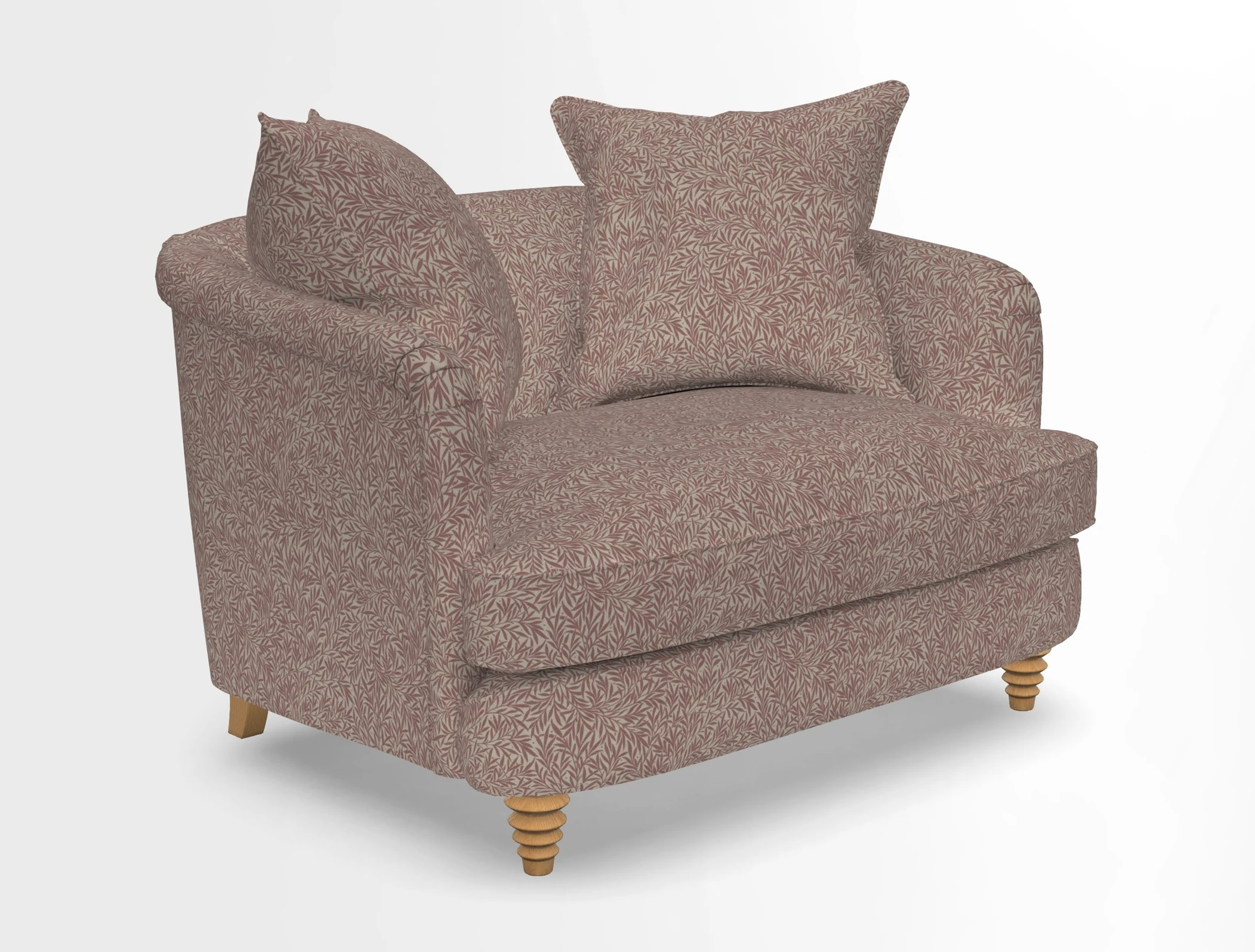 Helmsley Snuggler in V&A Threads of India Opulent Velvets Forest Creatures Hunter piping in Swiss Velvet Olive and scatter in Stockport Stripe Flame