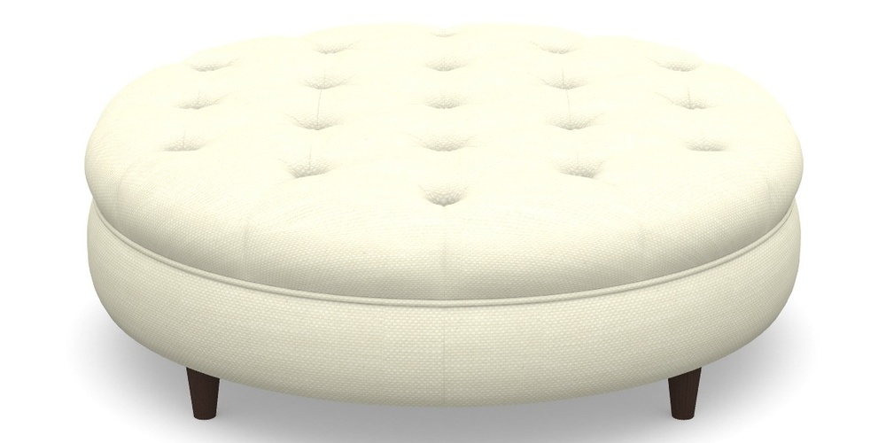 Product photograph of Helmsley Round Footstool In Basket Weave - Cream from Sofas and Stuff Limited