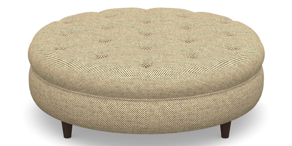 Product photograph of Helmsley Round Footstool In Basket Weave - Ebony from Sofas and Stuff Limited