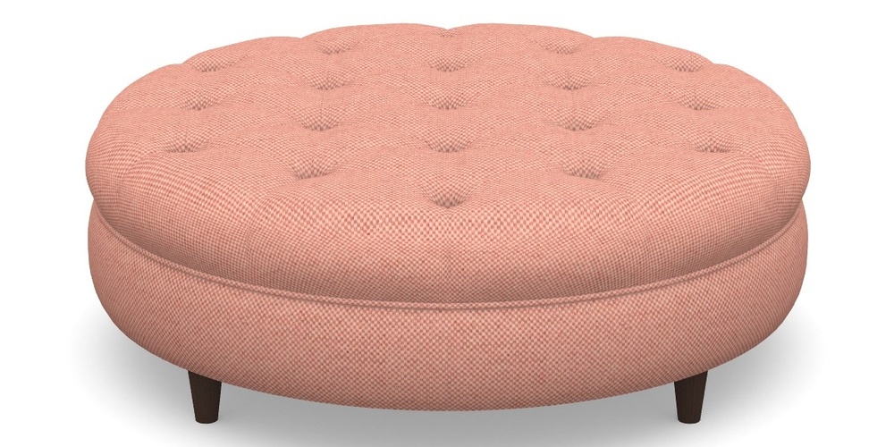 Product photograph of Helmsley Round Footstool In Basket Weave - Peony from Sofas and Stuff Limited