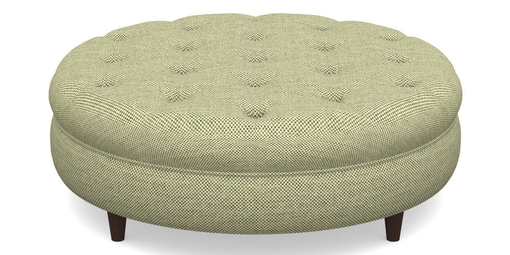 Product photograph of Helmsley Round Footstool In Basket Weave - Sage from Sofas and Stuff Limited