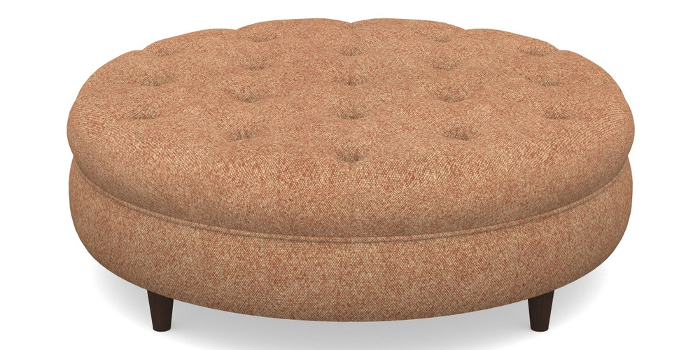 Product photograph of Helmsley Round Footstool In Cloth 22 Weaves - Grand Teton - Amber from Sofas and Stuff Limited