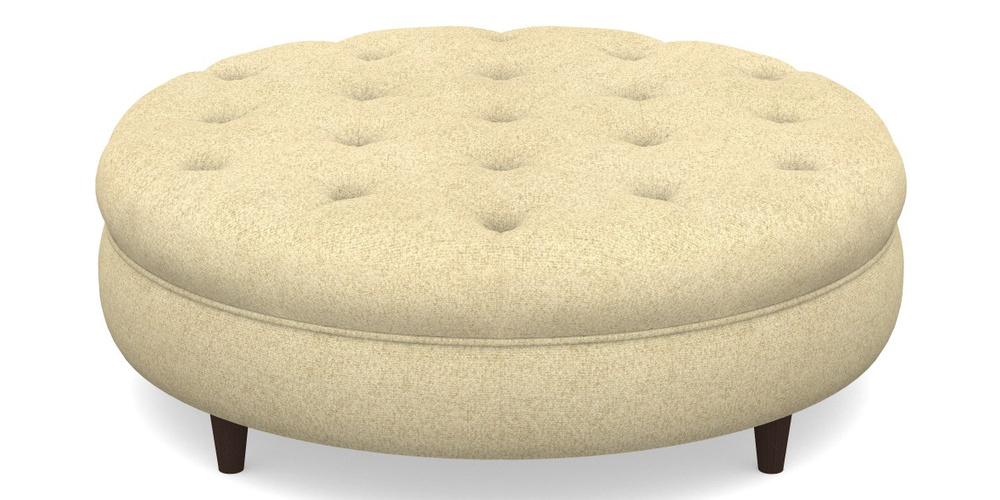 Product photograph of Helmsley Round Footstool In Cloth 22 Weaves - Grand Teton - Chalk from Sofas and Stuff Limited