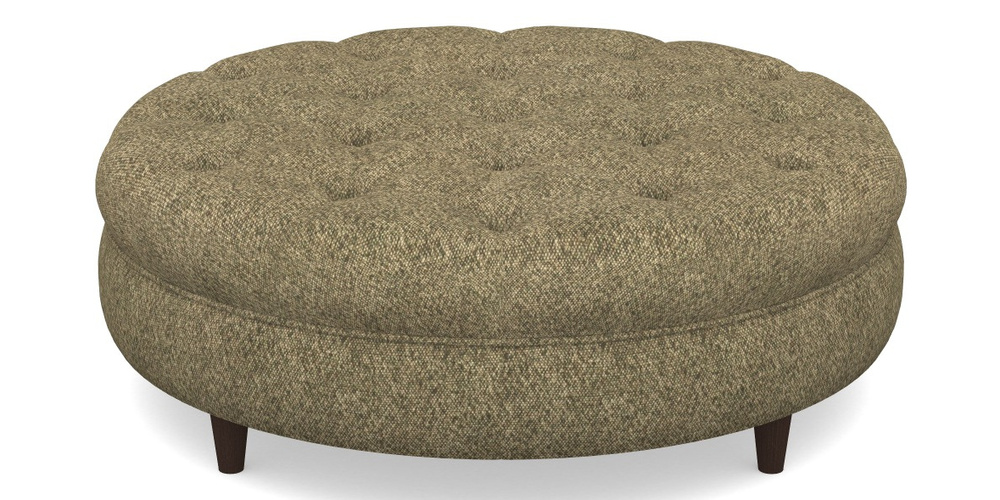 Product photograph of Helmsley Round Footstool In Cloth 22 Weaves - Grand Teton - Jade from Sofas and Stuff Limited