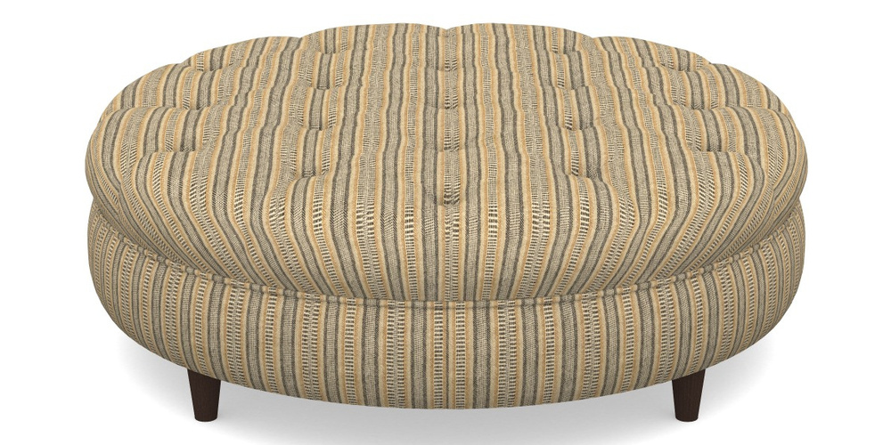 Product photograph of Helmsley Round Footstool In Cloth 22 Weaves - North Cascades - Amber from Sofas and Stuff Limited
