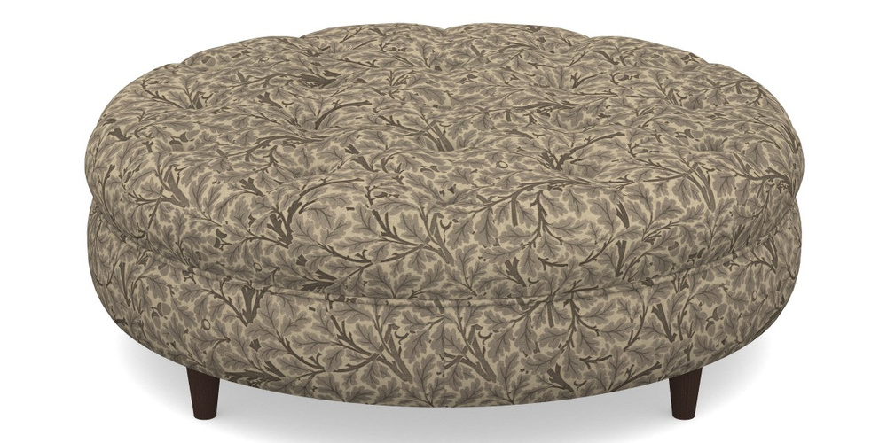 Product photograph of Helmsley Round Footstool In V A Drawn From Nature Collection - Oak Tree - Brown from Sofas and Stuff Limited