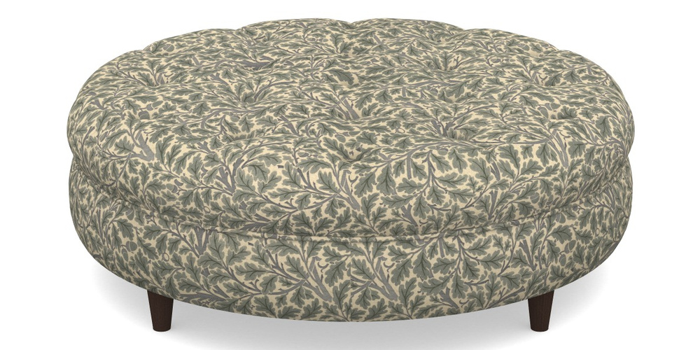 Product photograph of Helmsley Round Footstool In V A Drawn From Nature Collection - Oak Tree - Duck Egg from Sofas and Stuff Limited