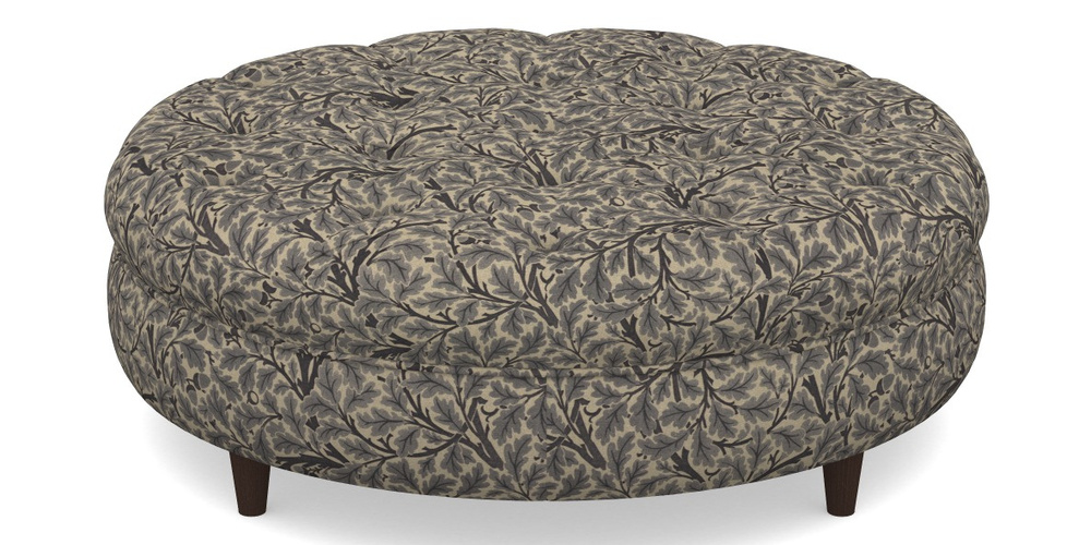 Product photograph of Helmsley Round Footstool In V A Drawn From Nature Collection - Oak Tree - Navy from Sofas and Stuff Limited