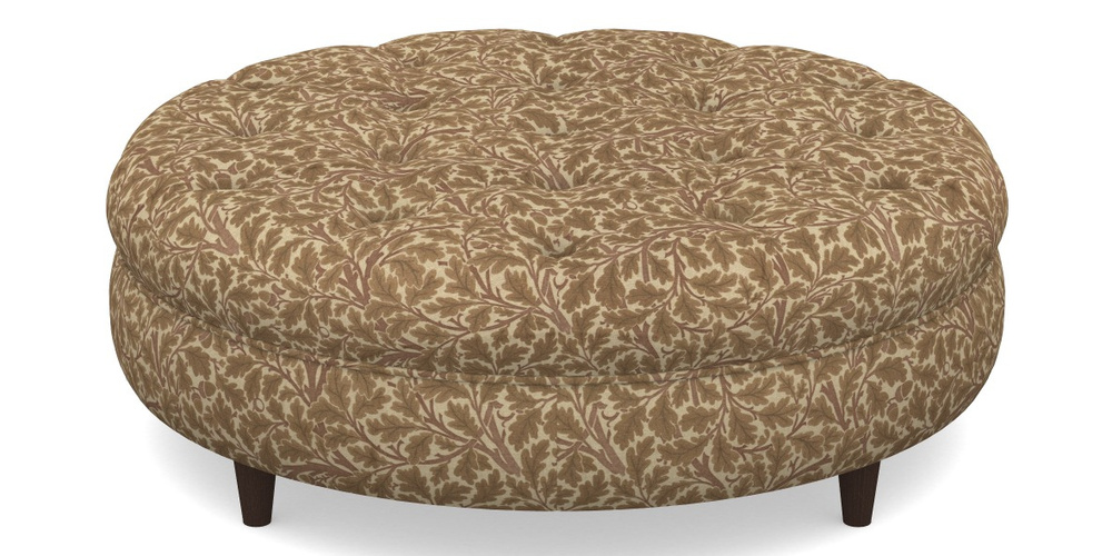 Product photograph of Helmsley Round Footstool In V A Drawn From Nature Collection - Oak Tree - Terracotta from Sofas and Stuff Limited