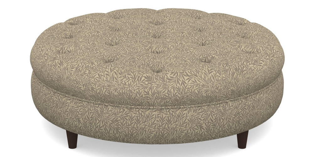 Product photograph of Helmsley Round Footstool In V A Drawn From Nature Collection - Willow - Grey from Sofas and Stuff Limited