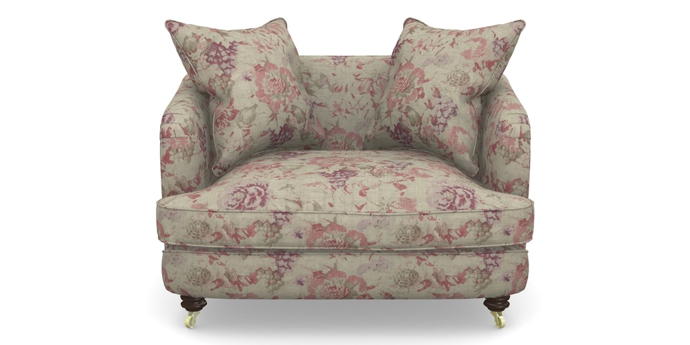 Product photograph of Helmsley Snuggler In Floral Linen - Faith Rose Quartz from Sofas and Stuff Limited