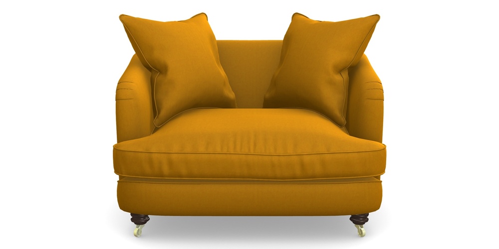 Product photograph of Helmsley Snuggler In House Velvet - Saffron from Sofas and Stuff Limited