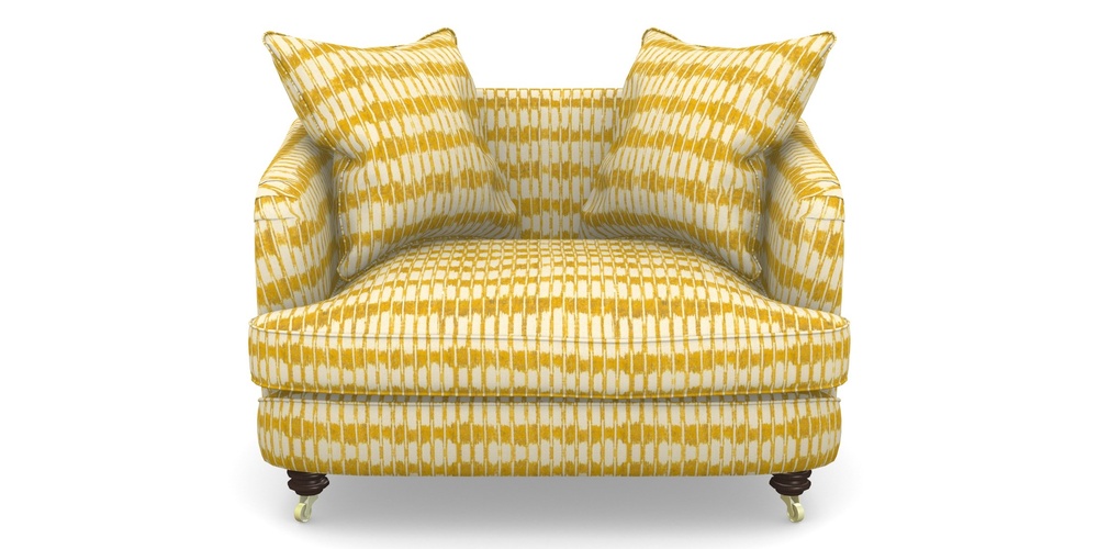 Product photograph of Helmsley Snuggler In V A Brompton Collection - Ikat - Corn from Sofas and Stuff Limited