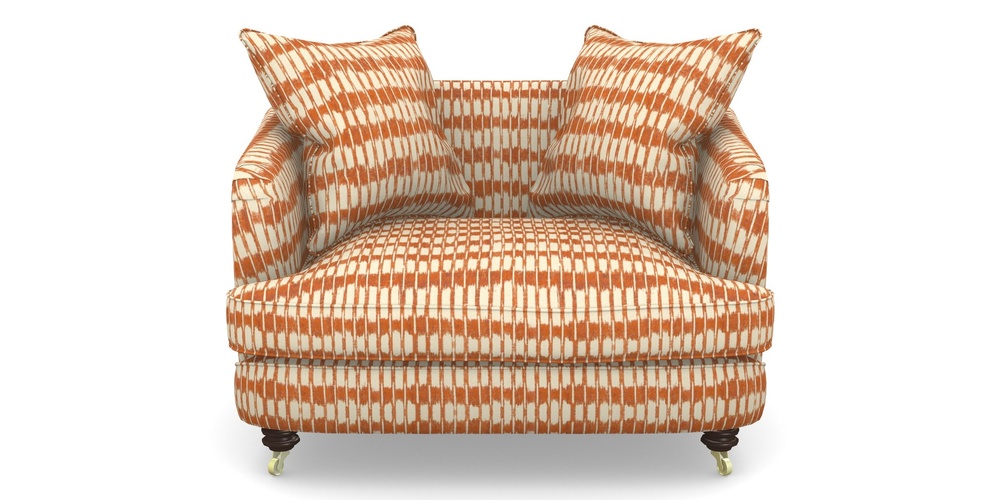 Product photograph of Helmsley Snuggler In V A Brompton Collection - Ikat - Terracotta from Sofas and Stuff Limited