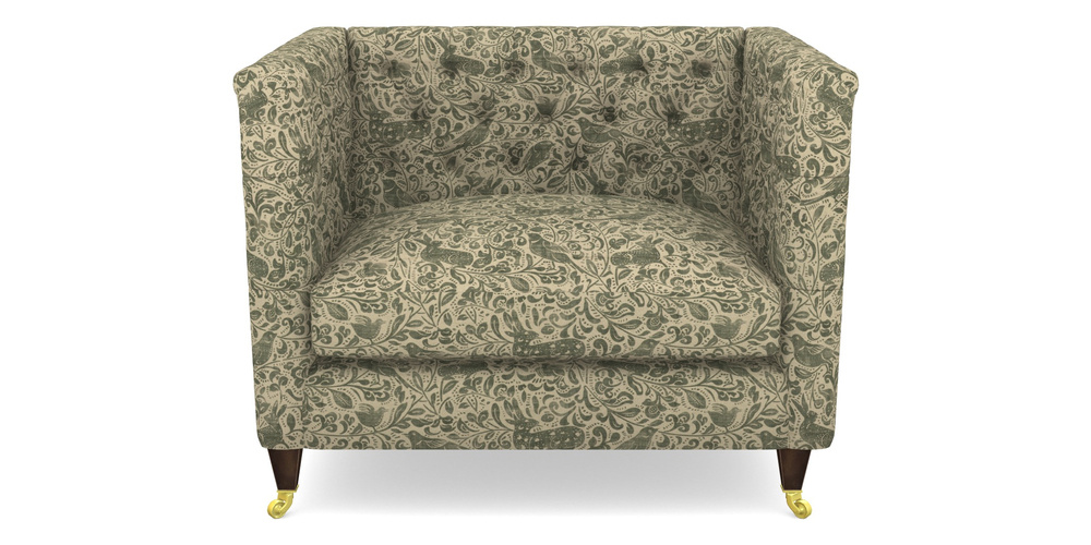 Product photograph of Holt Snuggler In V A Drawn From Nature - Bird And Rabbit - Dark Green from Sofas and Stuff Limited