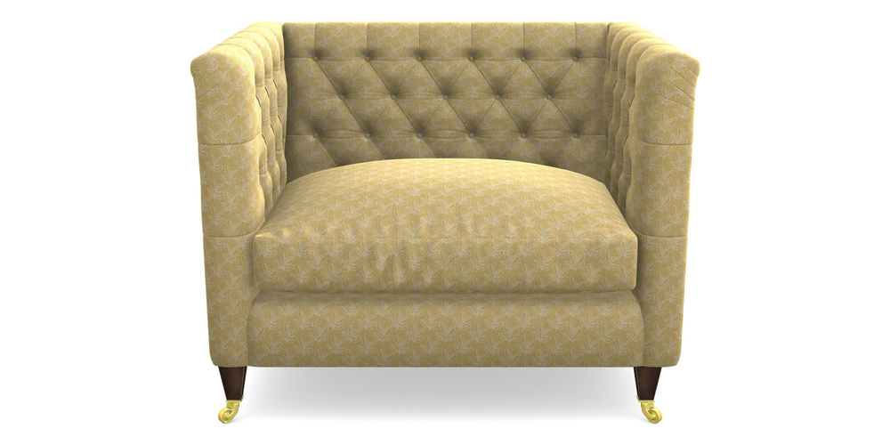 Product photograph of Holt Snuggler In Cloth 21 - Decorative Leaf - Canary from Sofas and Stuff Limited