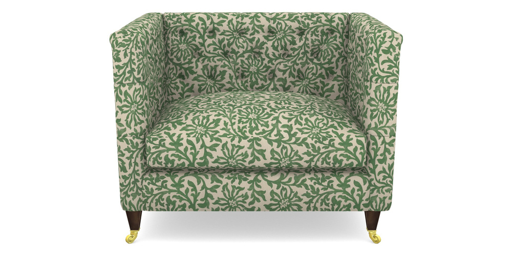 Product photograph of Holt Snuggler In V A Brompton Collection - Floral Scroll - Basil from Sofas and Stuff Limited